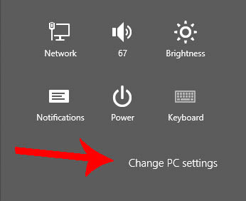 Windows 8 change pc settings